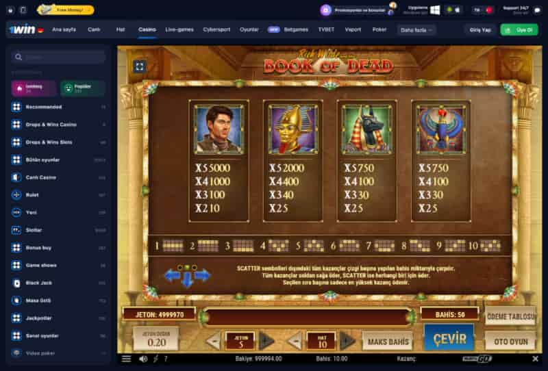 Book of Dead slotunda otomatik oynatma Book of Dead slotunda otomatik oynatma