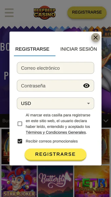 Beep Beep Casino registration