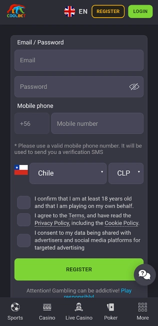 coolbet casino registration