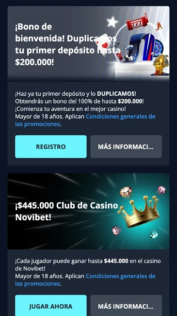 novibet casino bonuses