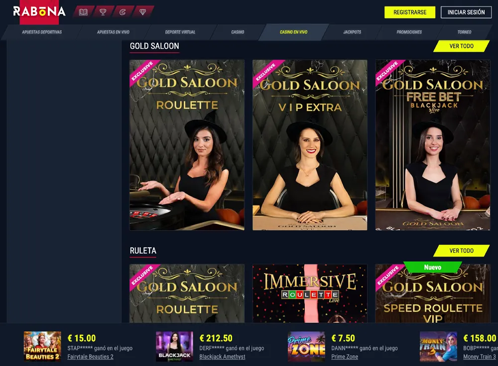 rabona live casino