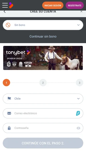 tonybet registration